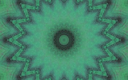 Abstract Colorful Painted Kaleidoscopic Graphic Background. Futuristic Psychedelic Hypnotic Backdrop Pattern With Texture. Folk Ethnic Floral Ornamental Mandala. Vintage Decorative Geometric Mosaicの写真素材