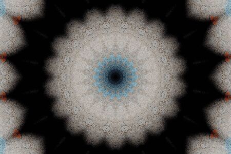 Abstract Colorful Painted Kaleidoscopic Graphic Background. Futuristic Psychedelic Hypnotic Backdrop Pattern With Texture. Folk Ethnic Floral Ornamental Mandala. Vintage Decorative Geometric Mosaicの写真素材