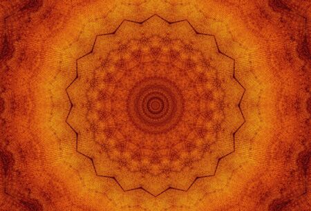 Abstract Colorful Painted Kaleidoscopic Graphic Background. Futuristic Psychedelic Hypnotic Backdrop Pattern With Texture. Folk Ethnic Floral Ornamental Mandala. Vintage Decorative Geometric Mosaicの写真素材