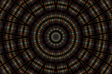 Abstract Colorful Painted Kaleidoscopic Graphic Background. Futuristic Psychedelic Hypnotic Backdrop Pattern With Texture. Folk Ethnic Floral Ornamental Mandala. Vintage Decorative Geometric Mosaicの写真素材