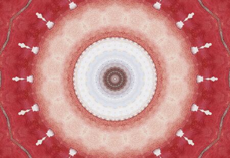 Abstract Colorful Painted Kaleidoscopic Graphic Background. Futuristic Psychedelic Hypnotic Backdrop Pattern With Texture. Folk Ethnic Floral Ornamental Mandala. Vintage Decorative Geometric Mosaicの写真素材