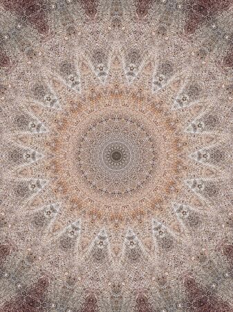 Abstract Colorful Painted Kaleidoscopic Graphic Background. Futuristic Psychedelic Hypnotic Backdrop Pattern With Texture. Folk Ethnic Floral Ornamental Mandala. Vintage Decorative Geometric Mosaicの写真素材