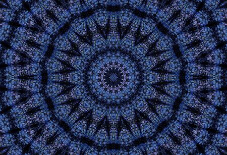 Abstract Colorful Painted Kaleidoscopic Graphic Background. Futuristic Psychedelic Hypnotic Backdrop Pattern With Texture. Folk Ethnic Floral Ornamental Mandala. Vintage Decorative Geometric Mosaicの写真素材