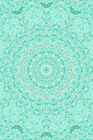 Abstract Colorful Painted Kaleidoscopic Graphic Background. Futuristic Psychedelic Hypnotic Backdrop Pattern With Texture. Folk Ethnic Floral Ornamental Mandala. Vintage Decorative Geometric Mosaicの写真素材