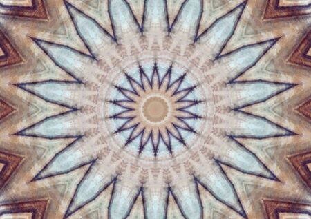 Abstract Colorful Painted Kaleidoscopic Graphic Background. Futuristic Psychedelic Hypnotic Backdrop Pattern With Texture. Folk Ethnic Floral Ornamental Mandala. Vintage Decorative Geometric Mosaicの写真素材