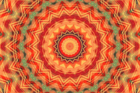 Abstract Colorful Painted Kaleidoscopic Graphic Background. Futuristic Psychedelic Hypnotic Backdrop Pattern With Texture. Folk Ethnic Floral Ornamental Mandala. Vintage Decorative Geometric Mosaicの写真素材