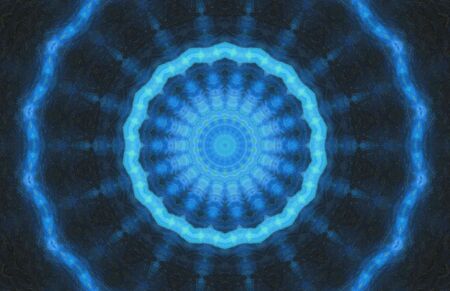 Abstract Colorful Painted Kaleidoscopic Graphic Background. Futuristic Psychedelic Hypnotic Backdrop Pattern With Texture. Folk Ethnic Floral Ornamental Mandala. Vintage Decorative Geometric Mosaicの写真素材