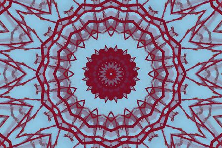 Abstract Colorful Painted Kaleidoscopic Graphic Background. Futuristic Psychedelic Hypnotic Backdrop Pattern With Texture. Folk Ethnic Floral Ornamental Mandala. Vintage Decorative Geometric Mosaicの写真素材