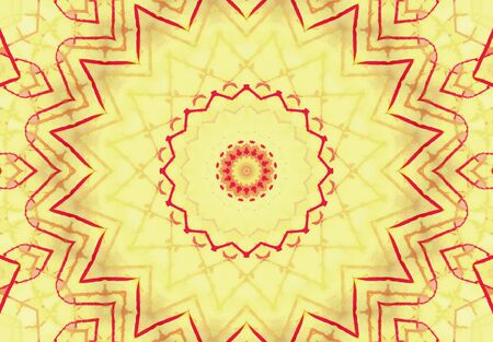 Abstract Colorful Painted Kaleidoscopic Graphic Background. Futuristic Psychedelic Hypnotic Backdrop Pattern With Texture. Folk Ethnic Floral Ornamental Mandala. Vintage Decorative Geometric Mosaicの写真素材