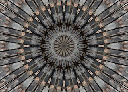 Abstract Colorful Painted Kaleidoscopic Graphic Background. Futuristic Psychedelic Hypnotic Backdrop Pattern With Texture. Folk Ethnic Floral Ornamental Mandala. Vintage Decorative Geometric Mosaicの写真素材