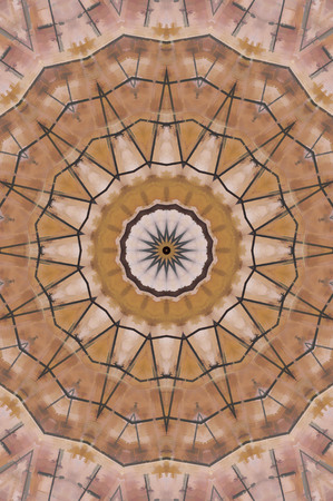 Abstract Colorful Painted Kaleidoscopic Graphic Background. Futuristic Psychedelic Hypnotic Backdrop Pattern With Texture. Folk Ethnic Floral Ornamental Mandala. Vintage Decorative Geometric Mosaicの写真素材