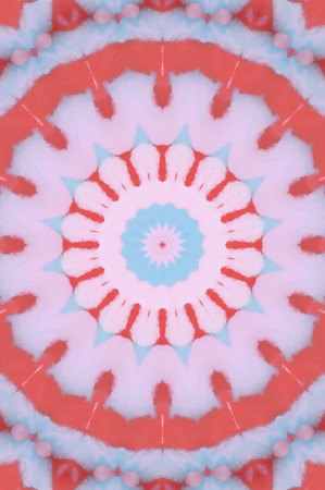 Abstract Colorful Painted Kaleidoscopic Graphic Background. Futuristic Psychedelic Hypnotic Backdrop Pattern With Texture. Folk Ethnic Floral Ornamental Mandala. Vintage Decorative Geometric Mosaicの写真素材