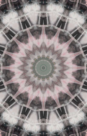 Abstract Colorful Painted Kaleidoscopic Graphic Background. Futuristic Psychedelic Hypnotic Backdrop Pattern With Texture. Folk Ethnic Floral Ornamental Mandala. Vintage Decorative Geometric Mosaicの写真素材