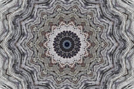 Abstract Colorful Painted Kaleidoscopic Graphic Background. Futuristic Psychedelic Hypnotic Backdrop Pattern With Texture. Folk Ethnic Floral Ornamental Mandala. Vintage Decorative Geometric Mosaicの写真素材