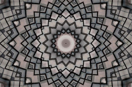 Abstract Colorful Painted Kaleidoscopic Graphic Background. Futuristic Psychedelic Hypnotic Backdrop Pattern With Texture. Folk Ethnic Floral Ornamental Mandala. Vintage Decorative Geometric Mosaicの写真素材