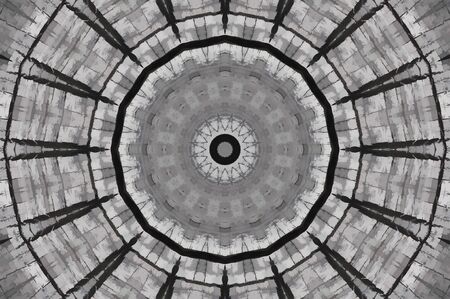 Abstract Colorful Painted Kaleidoscopic Graphic Background. Futuristic Psychedelic Hypnotic Backdrop Pattern With Texture. Folk Ethnic Floral Ornamental Mandala. Vintage Decorative Geometric Mosaicの写真素材