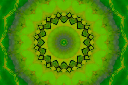 Abstract Colorful Painted Kaleidoscopic Graphic Background. Futuristic Psychedelic Hypnotic Backdrop...