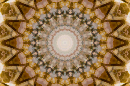 Abstract Colorful Painted Kaleidoscopic Graphic Background. Futuristic Psychedelic Hypnotic Backdrop Pattern With Texture. Folk Ethnic Floral Ornamental Mandala. Vintage Decorative Geometric Mosaicの写真素材