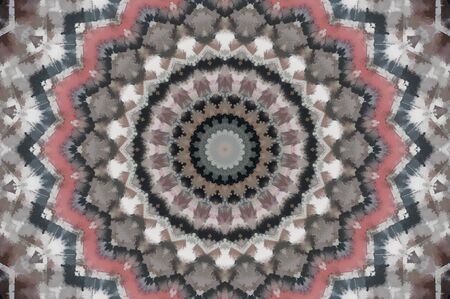 Abstract Colorful Painted Kaleidoscopic Graphic Background. Futuristic Psychedelic Hypnotic Backdrop Pattern With Texture. Folk Ethnic Floral Ornamental Mandala. Vintage Decorative Geometric Mosaicの写真素材