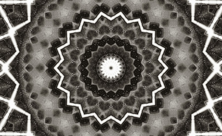 Abstract Colorful Painted Kaleidoscopic Graphic Background. Futuristic Psychedelic Hypnotic Backdrop Pattern With Texture. Folk Ethnic Floral Ornamental Mandala. Vintage Decorative Geometric Mosaicの写真素材