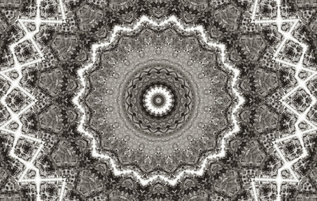 Abstract Colorful Painted Kaleidoscopic Graphic Background. Futuristic Psychedelic Hypnotic Backdrop Pattern With Texture. Folk Ethnic Floral Ornamental Mandala. Vintage Decorative Geometric Mosaicの写真素材