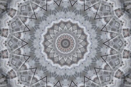 Abstract Colorful Painted Kaleidoscopic Graphic Background. Futuristic Psychedelic Hypnotic Backdrop Pattern With Texture. Folk Ethnic Floral Ornamental Mandala. Vintage Decorative Geometric Mosaicの写真素材