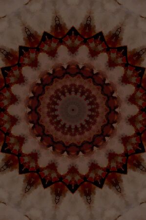 Abstract Colorful Painted Kaleidoscopic Graphic Background. Futuristic Psychedelic Hypnotic Backdrop Pattern With Texture. Folk Ethnic Floral Ornamental Mandala. Vintage Decorative Geometric Mosaicの写真素材