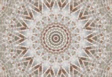 Abstract Colorful Painted Kaleidoscopic Graphic Background. Futuristic Psychedelic Hypnotic Backdrop Pattern With Texture. Folk Ethnic Floral Ornamental Mandala. Vintage Decorative Geometric Mosaicの写真素材