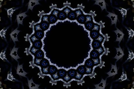 Abstract Colorful Painted Kaleidoscopic Graphic Background. Futuristic Psychedelic Hypnotic Backdrop Pattern With Texture. Folk Ethnic Floral Ornamental Mandala. Vintage Decorative Geometric Mosaicの写真素材