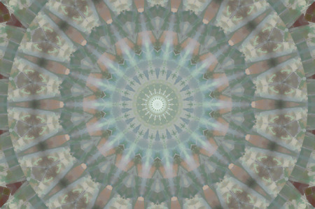 Abstract Colorful Painted Kaleidoscopic Graphic Background. Futuristic Psychedelic Hypnotic Backdrop Pattern With Texture. Folk Ethnic Floral Ornamental Mandala. Vintage Decorative Geometric Mosaicの写真素材