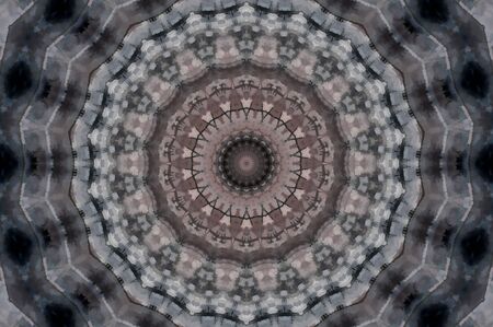 Abstract Colorful Painted Kaleidoscopic Graphic Background. Futuristic Psychedelic Hypnotic Backdrop Pattern With Texture. Folk Ethnic Floral Ornamental Mandala. Vintage Decorative Geometric Mosaicの写真素材