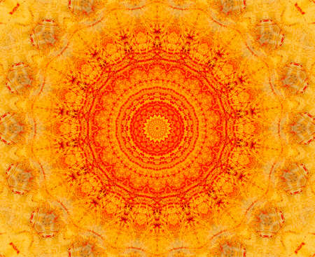 Abstract Colorful Painted Kaleidoscopic Graphic Background. Futuristic Psychedelic Hypnotic Backdrop Pattern With Texture. Folk Ethnic Floral Ornamental Mandala. Vintage Decorative Geometric Mosaicの写真素材