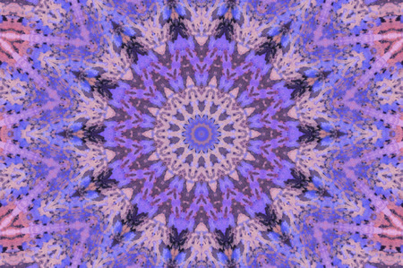 Abstract Colorful Painted Kaleidoscopic Graphic Background. Futuristic Psychedelic Hypnotic Backdrop Pattern With Texture. Folk Ethnic Floral Ornamental Mandala. Vintage Decorative Geometric Mosaicの写真素材