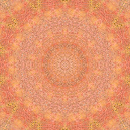 Abstract Colorful Painted Kaleidoscopic Graphic Background. Futuristic Psychedelic Hypnotic Backdrop Pattern With Texture. Folk Ethnic Floral Ornamental Mandala. Vintage Decorative Geometric Mosaicの写真素材