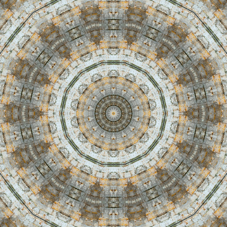 Abstract Colorful Painted Kaleidoscopic Graphic Background. Futuristic Psychedelic Hypnotic Backdrop Pattern With Texture. Folk Ethnic Floral Ornamental Mandala. Vintage Decorative Geometric Mosaicの写真素材