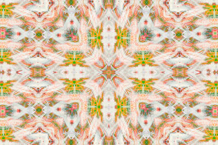 Abstract Colorful Painted Kaleidoscopic Graphic Background. Futuristic Psychedelic Hypnotic Backdrop Pattern With Texture. Folk Ethnic Floral Ornamental Mandala. Vintage Decorative Geometric Mosaicの写真素材