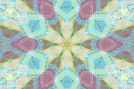 Abstract Colorful Painted Kaleidoscopic Graphic Background. Futuristic Psychedelic Hypnotic Backdrop...