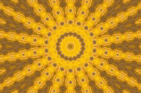 Abstract Colorful Painted Kaleidoscopic Graphic Background. Futuristic Psychedelic Hypnotic Backdrop Pattern With Texture. Folk Ethnic Floral Ornamental Mandala. Vintage Decorative Geometric Mosaicの写真素材