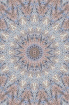 Abstract Colorful Painted Kaleidoscopic Graphic Background. Futuristic Psychedelic Hypnotic Backdrop Pattern With Texture. Folk Ethnic Floral Ornamental Mandala. Vintage Decorative Geometric Mosaicの写真素材