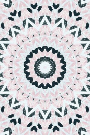 Abstract Colorful Painted Kaleidoscopic Graphic Background. Futuristic Psychedelic Hypnotic Backdrop Pattern With Texture. Folk Ethnic Floral Ornamental Mandala. Vintage Decorative Geometric Mosaicの写真素材