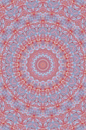 Abstract Colorful Painted Kaleidoscopic Graphic Background. Futuristic Psychedelic Hypnotic Backdrop Pattern With Texture. Folk Ethnic Floral Ornamental Mandala. Vintage Decorative Geometric Mosaicの写真素材