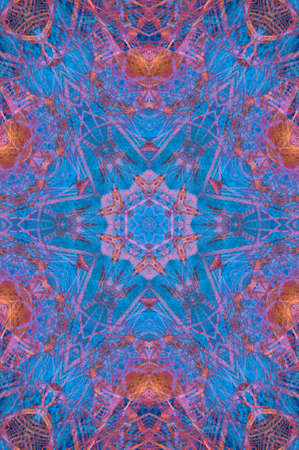 Abstract Colorful Painted Kaleidoscopic Graphic Background. Futuristic Psychedelic Hypnotic Backdrop...