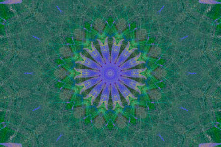 Abstract Colorful Painted Kaleidoscopic Graphic Background. Futuristic Psychedelic Hypnotic Backdrop Pattern With Texture. Folk Ethnic Floral Ornamental Mandala. Vintage Decorative Geometric Mosaicの写真素材