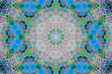 Abstract Colorful Painted Kaleidoscopic Graphic Background. Futuristic Psychedelic Hypnotic Backdrop...