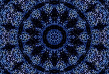 Abstract Colorful Painted Kaleidoscopic Graphic Background. Futuristic Psychedelic Hypnotic Backdrop Pattern With Texture. Folk Ethnic Floral Ornamental Mandala. Vintage Decorative Geometric Mosaicの写真素材