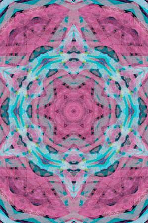 Abstract Colorful Painted Kaleidoscopic Graphic Background. Futuristic Psychedelic Hypnotic Backdrop Pattern With Texture. Folk Ethnic Floral Ornamental Mandala. Vintage Decorative Geometric Mosaicの写真素材