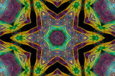 Abstract Colorful Painted Kaleidoscopic Graphic Background. Futuristic Psychedelic Hypnotic Backdrop...