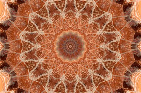 Abstract Colorful Painted Kaleidoscopic Graphic Background. Futuristic Psychedelic Hypnotic Backdrop Pattern With Texture. Folk Ethnic Floral Ornamental Mandala. Vintage Decorative Geometric Mosaicの写真素材