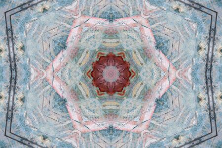 Abstract Colorful Painted Kaleidoscopic Graphic Background. Futuristic Psychedelic Hypnotic Backdrop...