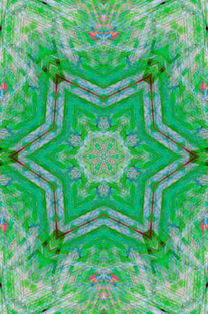 Abstract Colorful Painted Kaleidoscopic Graphic Background. Futuristic Psychedelic Hypnotic Backdrop...